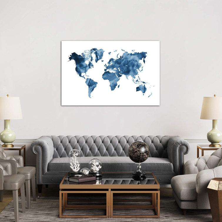 East Urban Home World Map Wrapped Canvas Print Wayfair.co.uk